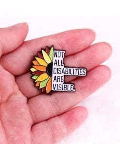 Alternative view of Sunflower 'Not All Disabilities Are Visible' Enamel Pin