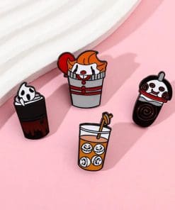 Alternative view of Spooky Drink 'Ghostface Double Shot Espresso' Enamel Pin