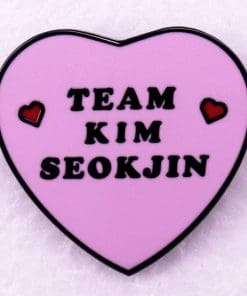 Pink Heart 'Team Kim Seok Jin' Enamel Pin