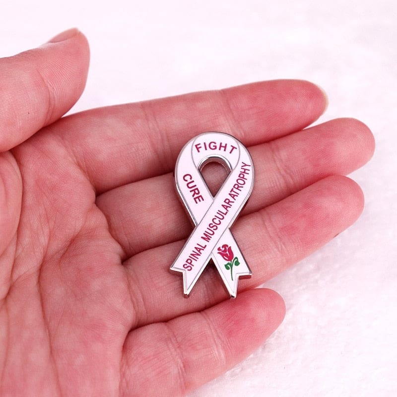 White Ribbon 'Spinal Muscular Atrophy Awareness' Enamel Pin - Image 3