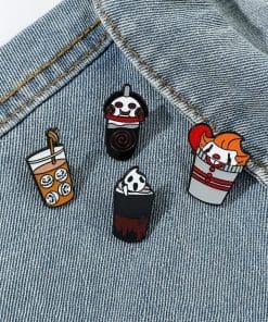 Spooky Drink 'Ghostface Double Shot Espresso' Enamel Pin - Image 3