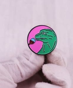 Alternative view of Godzilla 'Let's Drink' Enamel Pin