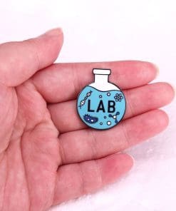 Alternative view of Chemical Flask 'Lab Strands' Enamel Pin