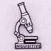 Microscope 'Be Inquisitive' Enamel Pin