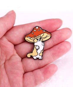 Alternative view of Mushroom 'Little Corgi' Enamel Pin
