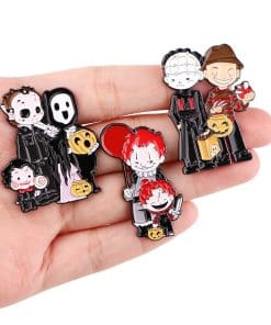 Alternative view of Trick or Treat 'Ghostface x Jason Voorhees x Jigsaw' Enamel Pin