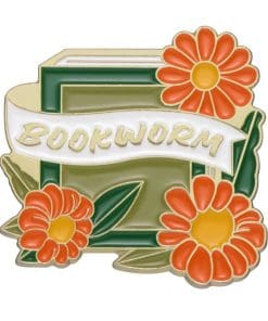 Cosmos Flower 'Bookworm' Enamel Pin