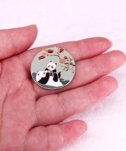 Alternative view of Panda 'Loving Sibblings' Enamel Pin