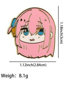 Alternative view of Bocchi the Rock! 'Hitori Gotoh Chibi Head' Enamel Pin