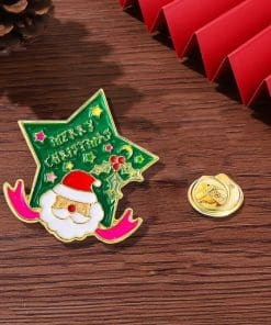 Alternative view of Christmas Decor 'Merry Christmas Star Santa' Enamel Pin