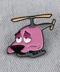 Alternative view of Courage the Cowardly Dog 'Courage the Helicopter' Enamel Pin
