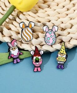 Alternative view of Easter Egg 'Bunny Ears | Blue Spots' Enamel Pin