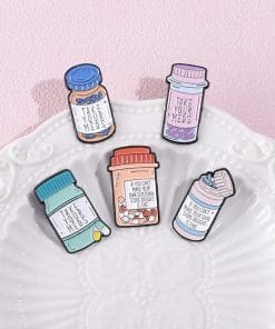 Alternative view of Medicine Bottle 'Take Your Meds | Blue Caps' Enamel Pin