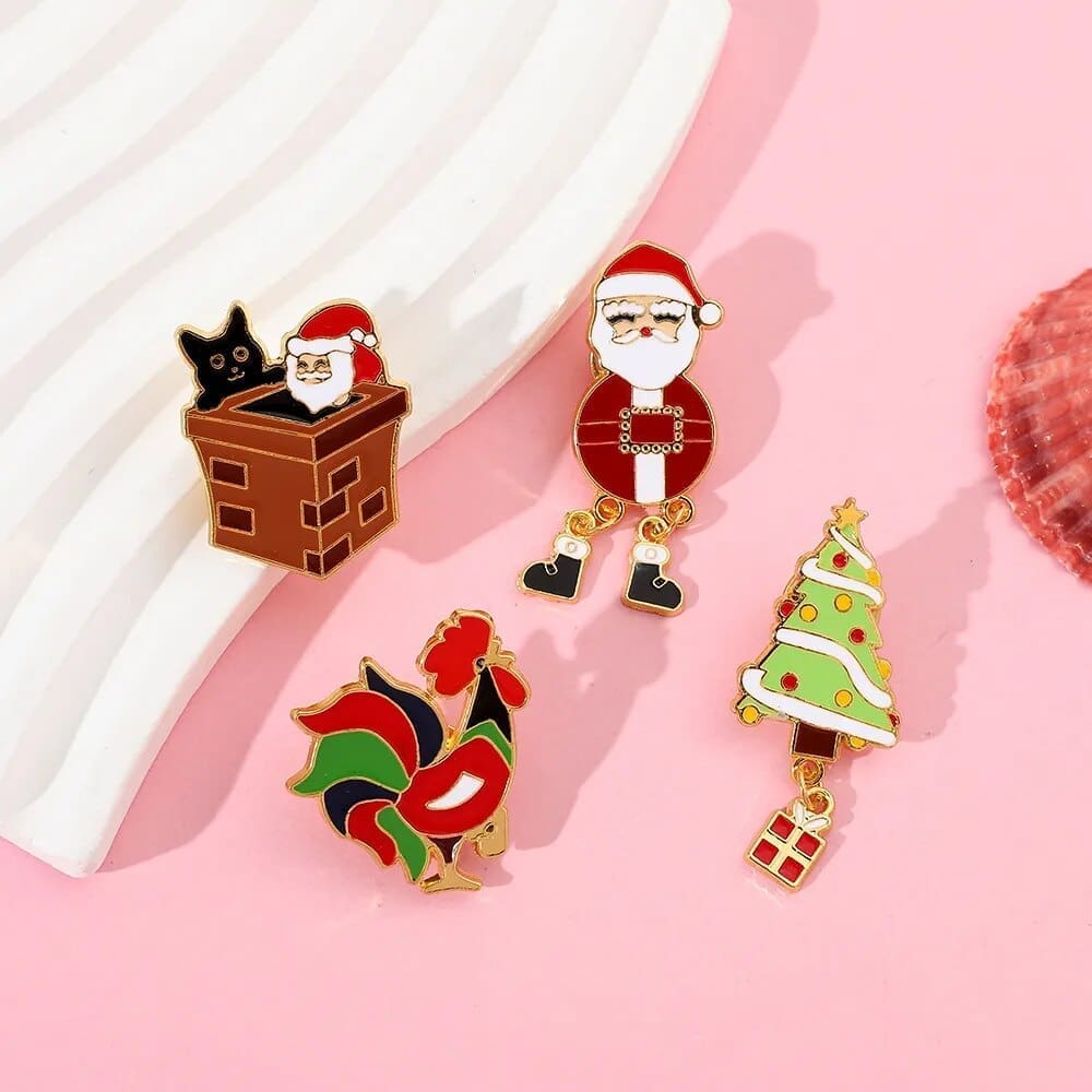 Christmas 'Santa Claus | Chain feet' Enamel Pin - Image 2
