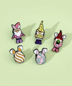 Alternative view of Easter Egg 'Bunny Ears | Orange Stripe' Enamel Pin