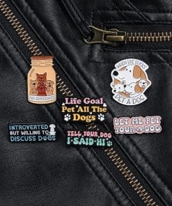 Alternative view of Life Goal 'Pet All the Dogs' Enamel Pin