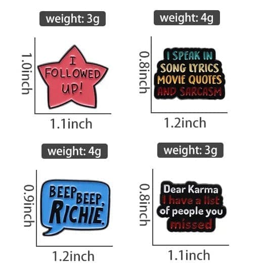 Sarcasm 'I Speak in Song Lyrics Movie Quotes and' Enamel Pin - Image 4