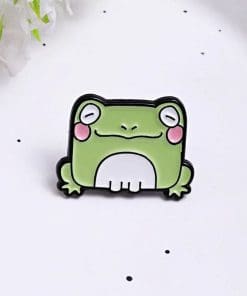 Alternative view of Square Animal 'Green Frog' Enamel Pin