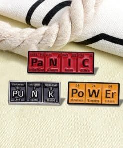 Alternative view of Chemical Element 'Pa-N-I-C' Enamel Pin