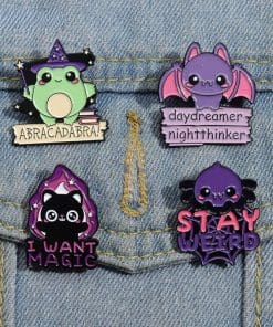 Alternative view of Wizard Cat 'I Want Magic' Enamel Pin