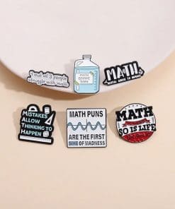 Alternative view of Math 'Set of 6 Life Puns' Enamel Pin