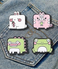 Alternative view of Square Animal 'Angry Dinosaur' Enamel Pin