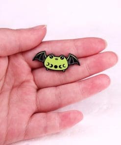 Alternative view of Flying Frog Bat Enamel Pin