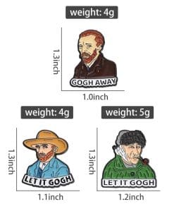 Vincent Van Gogh 'Gogh Away | Self-Portrait' Enamel Pin - Image 4