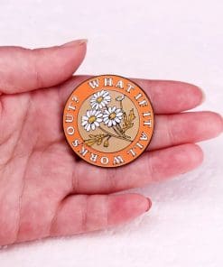 Alternative view of Daisy Flower 'What If It All Works Out' Enamel Pin
