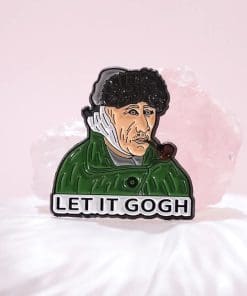 Alternative view of Vincent Van Gogh 'Let It Gogh | Smoking Pipe Self-Portrait' Enamel Pin