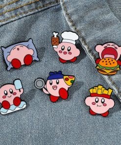 Alternative view of Kirby 'Grilled Meat' Enamel Pin