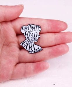 Alternative view of Pride and Prejudice 'Obstinate Headstrong Girl | Jane Austen' Enamel Pin