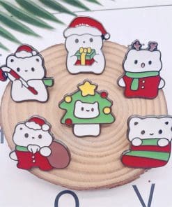 Alternative view of Cutie Cat 'Set of 6 Christmas Themed' Enamel Pin
