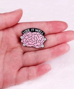 Alternative view of Brain  'Use It Well 2.0' Enamel Pin