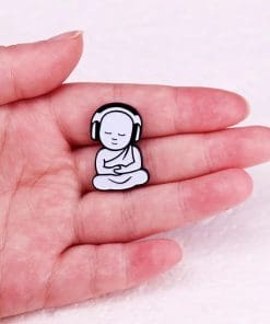 Alternative view of Monk 'Headphones On' Enamel Pin