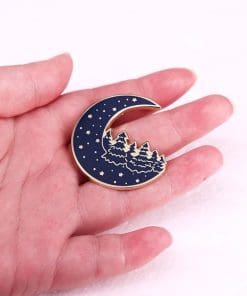 Alternative view of Moon Forest 'Snowy Night' Enamel Pin