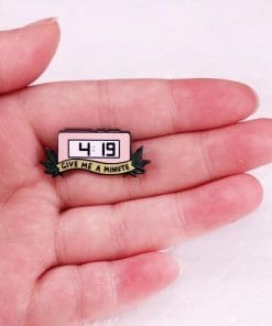 Alternative view of Alarm Clock 'Give Me A Minute' Enamel Pin