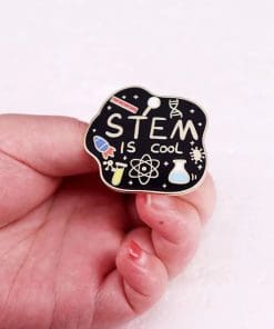 Alternative view of STEM 'Science and Technology Engineering Mathematics is Cool' Enamel Pin