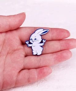 Alternative view of White Rabbit 'NewJeans | K-pop Bunny' Enamel Pin