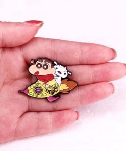 Alternative view of Crayon Shin Chan ‘Shin Chan & Shiro | Space Ride’ Enamel Pin
