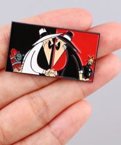 Alternative view of Spy vs. Spy 'Black and White Spies' Enamel Pin