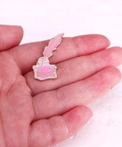 Alternative view of Feather Pen 'Pink Ink Bottle' Enamel Pin