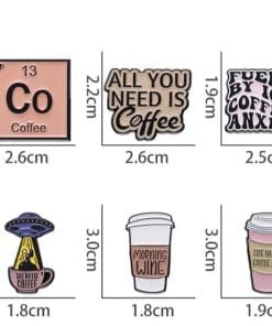 Alternative view of Coffee Lover 'Fueled by Iced Coffee & Anxiety' Enamel Pin