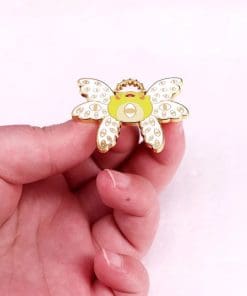 Alternative view of Angel Frog 'Eye Wings' Enamel Pin
