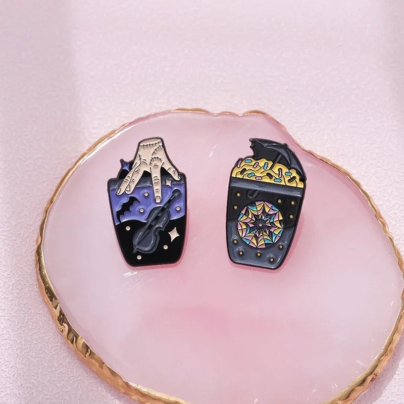 Wednesday Mug 'Umbrella | Stained Glass' Enamel Pin - Image 2