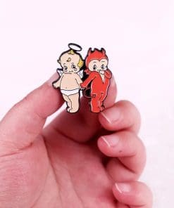 Alternative view of Little Cherubs 'Angel and Devil' Enamel Pin