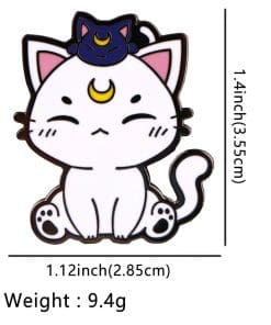 Alternative view of Sailor Moon 'Artemis and Little Luna' Enamel Pin