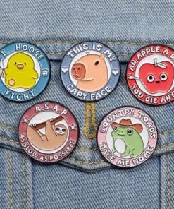 Alternative view of Capybara 'This Is My Capy Face' Enamel Pin
