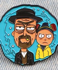 Alternative view of Breaking Bad x Rick and Morty Enamel Pin