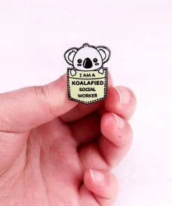 Alternative view of Koala Bear 'I’m a Koalafied Social Worker' Enamel Pin
